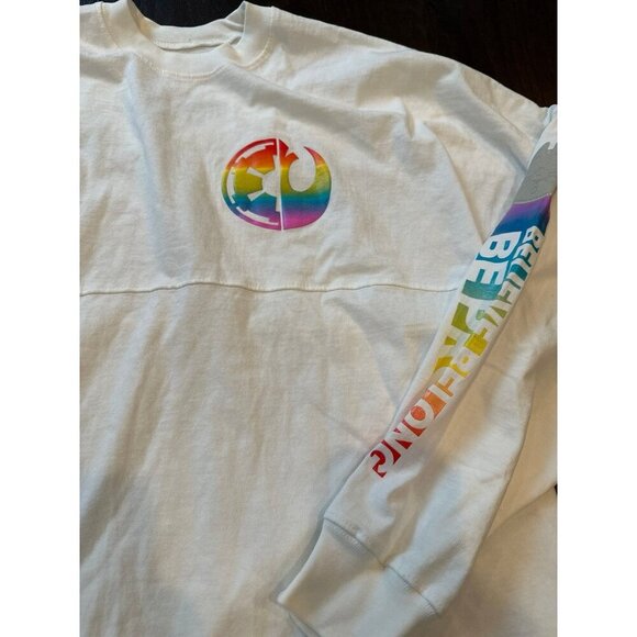 Disney Parks Star Wars Rainbow Pride‎ Spirit Jersey Adults Unisex Size large - Picture 2 of 4